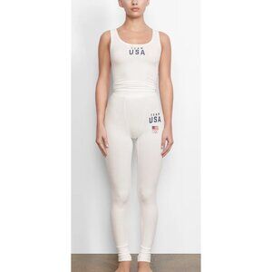 SKIMS Soft Lounge Rib Tank + Leggings Set Team USA White Small